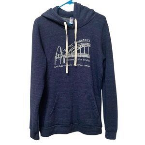 River Roasters Coffee Navy Blue Hoodie size M - Made in USA